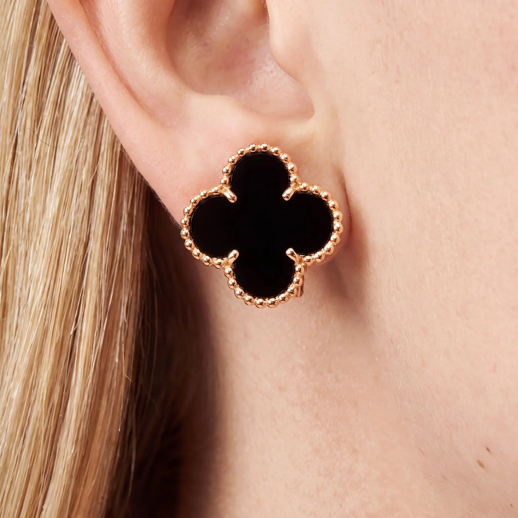 Magic Alhambra Black Clover Earrings