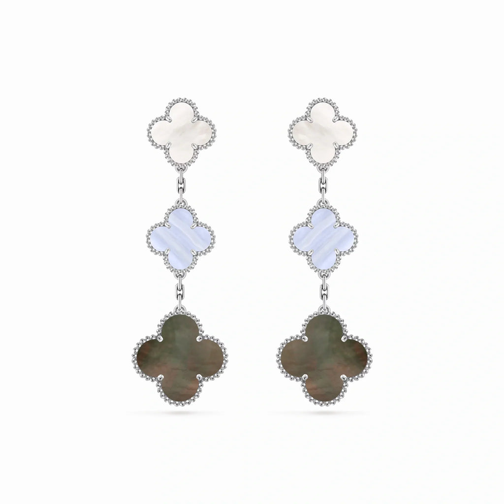 Magic Alhambra Contrast Clover Drop Earrings