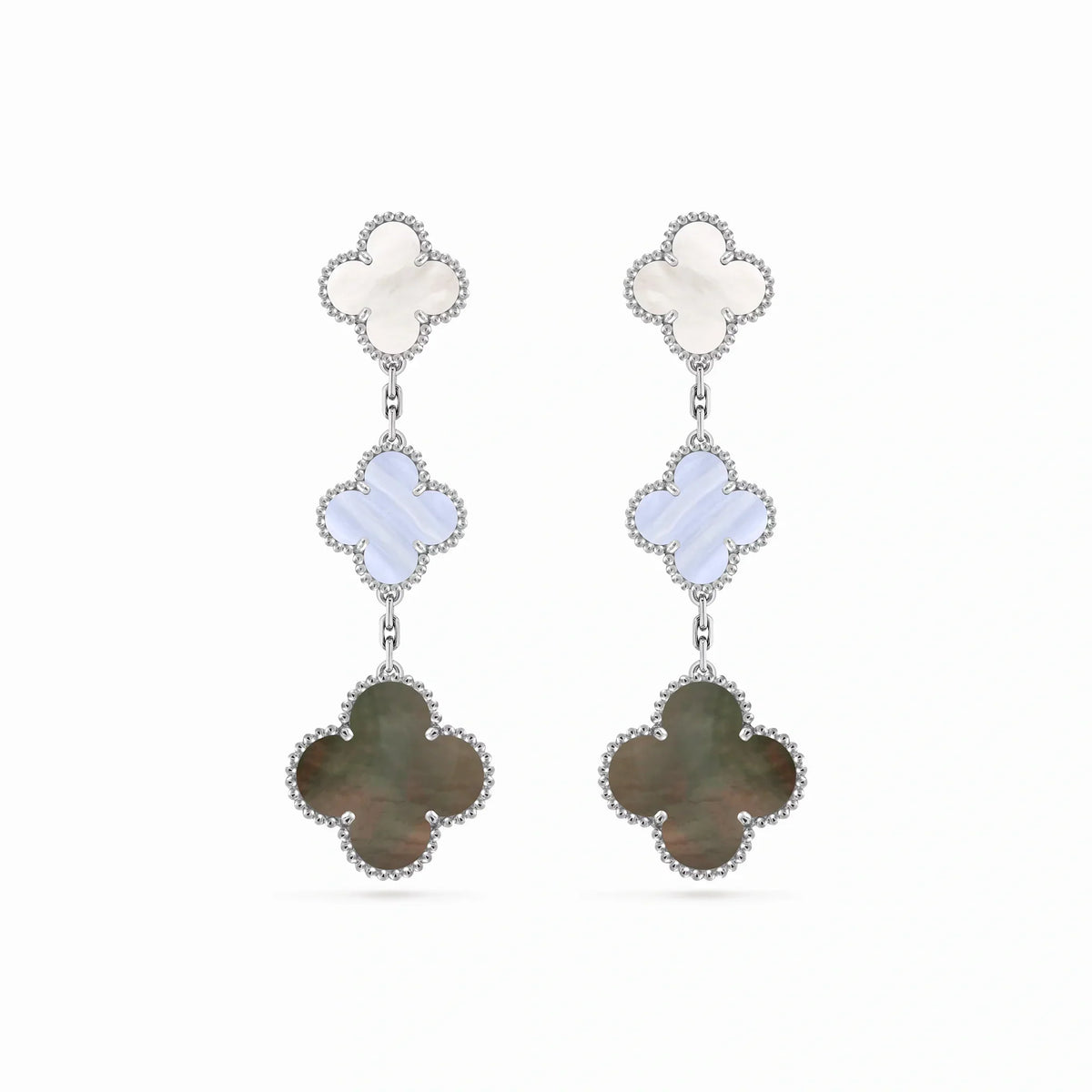 Magic Alhambra Contrast Clover Drop Earrings