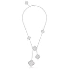 Magic Alhambra Pavé Six Clover Necklace