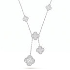 Magic Alhambra Pavé Six Clover Necklace