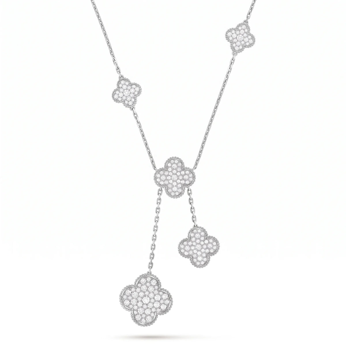 Magic Alhambra Pavé Six Clover Necklace