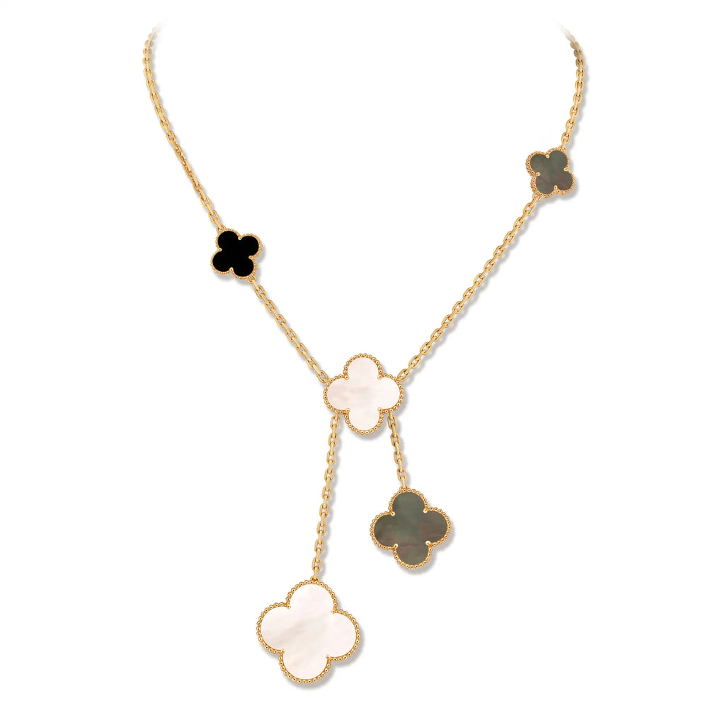 Magic Alhambra Six Clover Drop Necklace