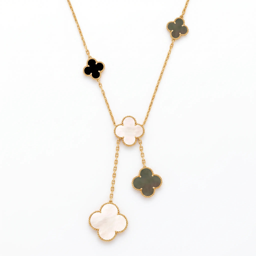 Magic Alhambra Six Clover Drop Necklace
