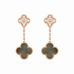 Magic Alhambra Two Clover Drop Earrings