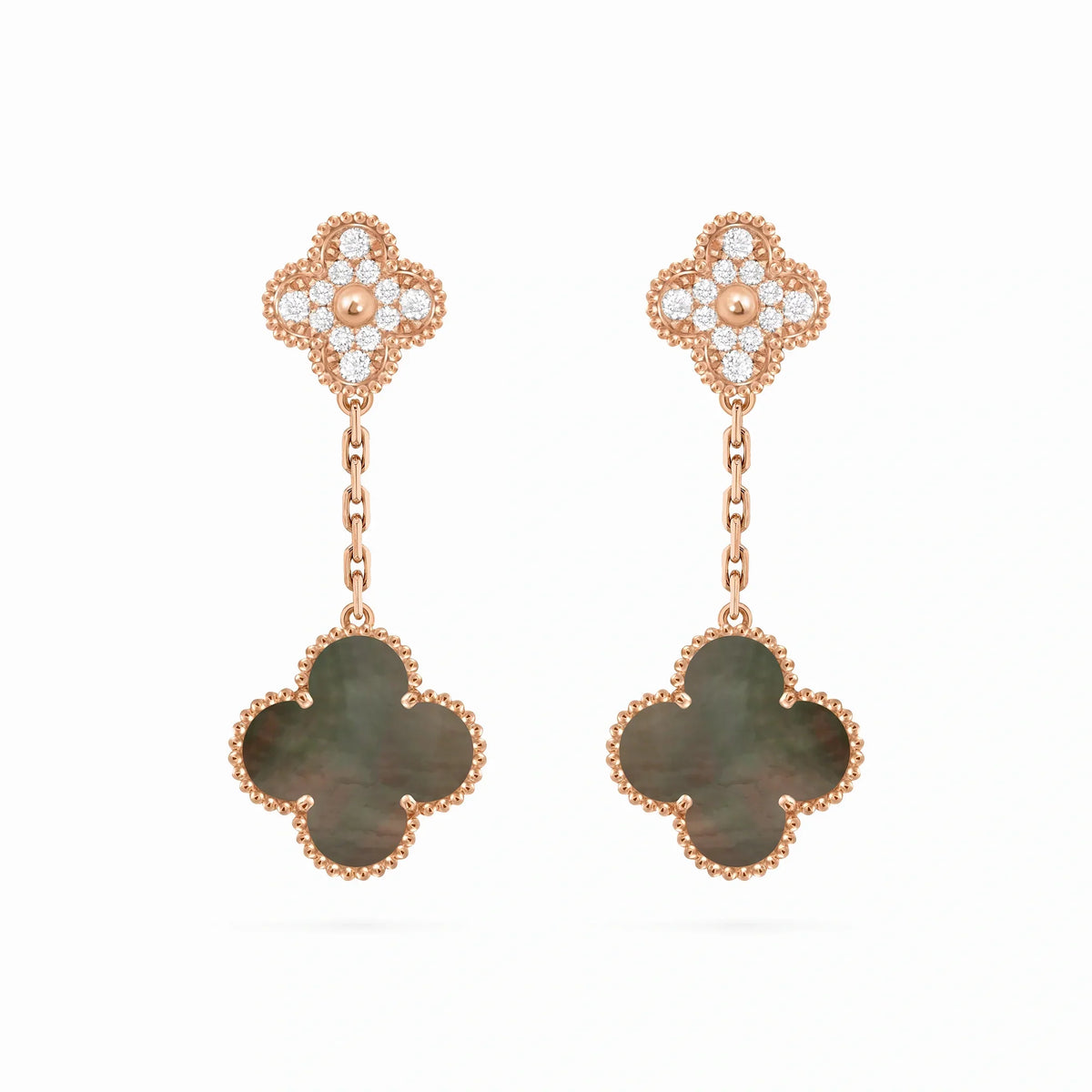Magic Alhambra Two Clover Drop Earrings
