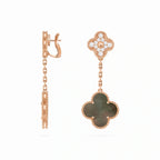 Magic Alhambra Two Clover Drop Earrings