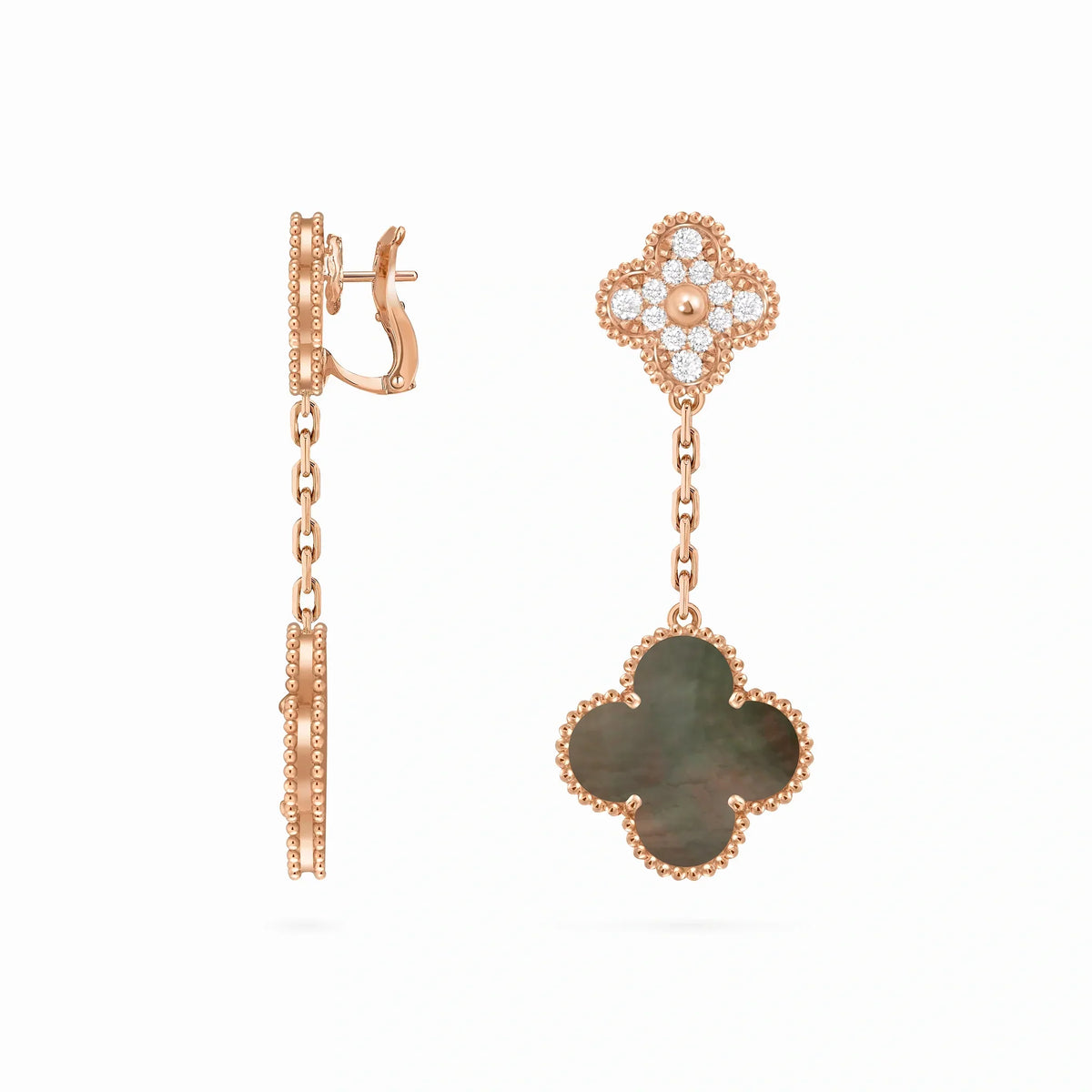Magic Alhambra Two Clover Drop Earrings