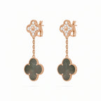 Magic Alhambra Two Clover Drop Earrings