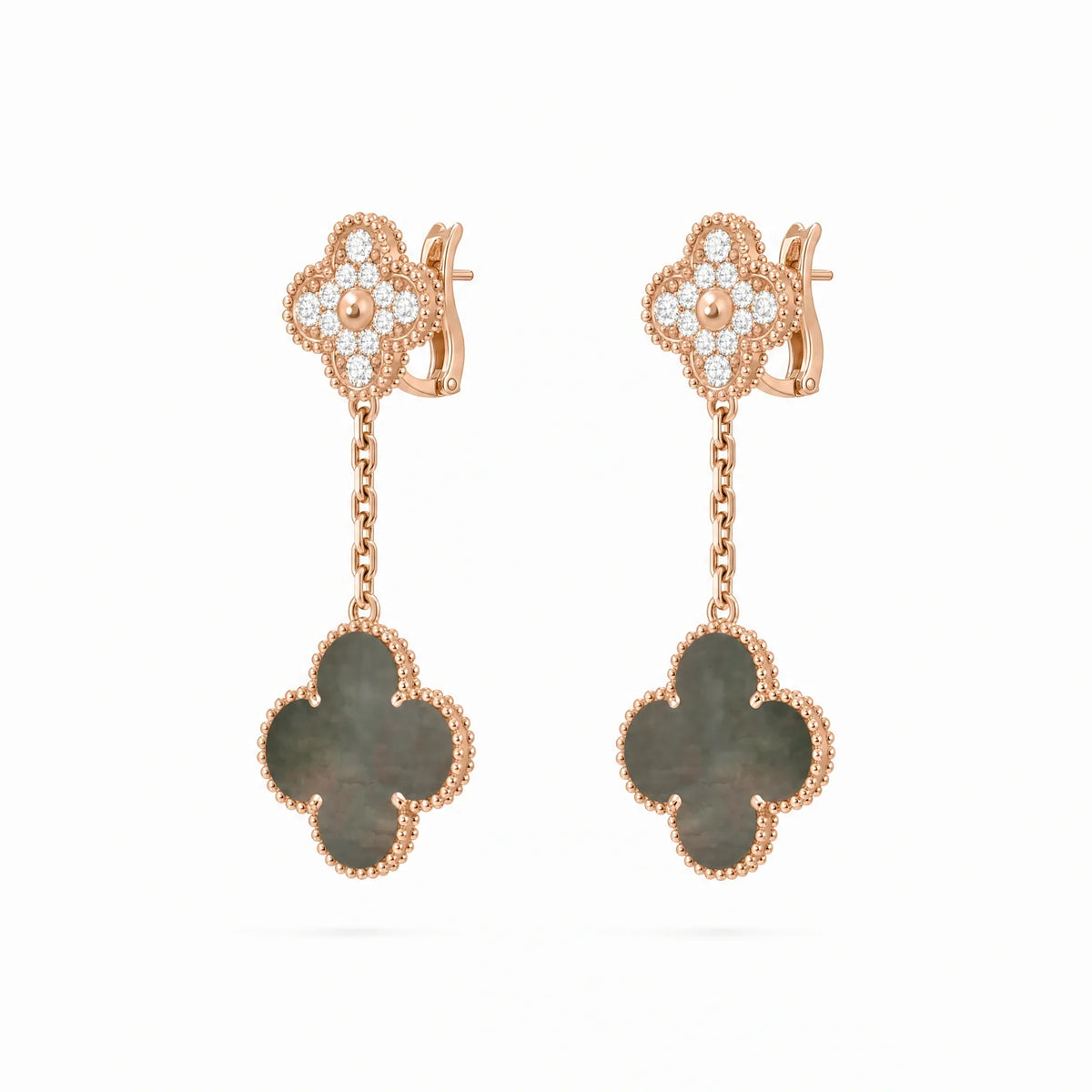 Magic Alhambra Two Clover Drop Earrings