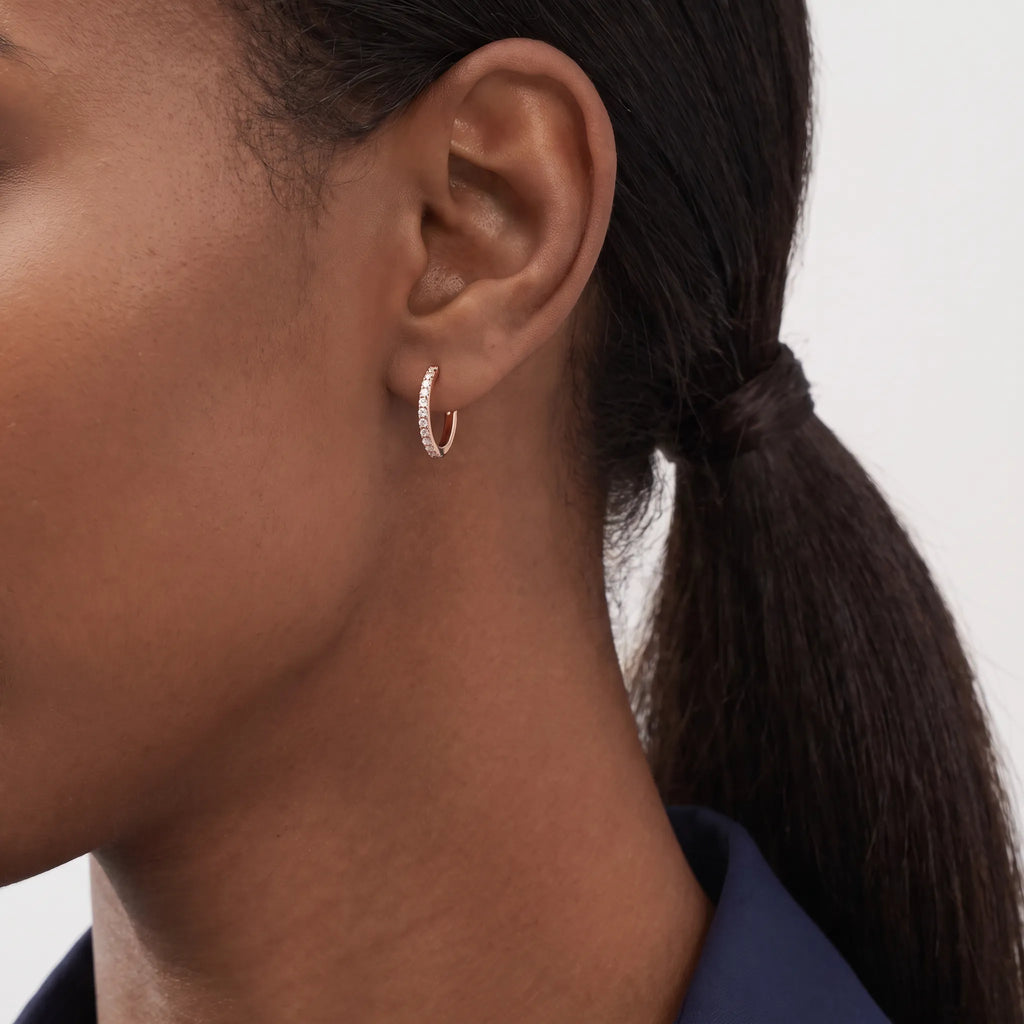 Metro Petite Pavé Huggie Hoop Earrings