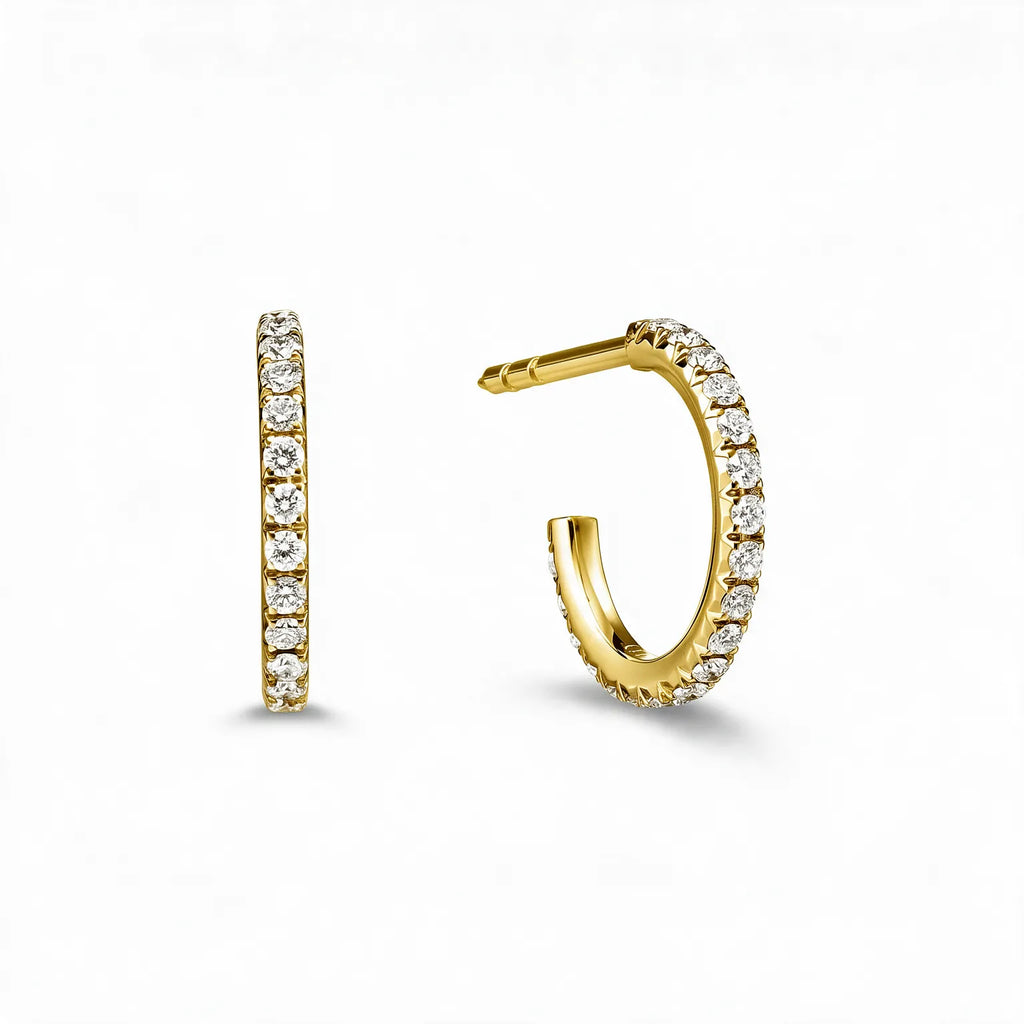 Metro Petite Pavé Huggie Hoop Earrings