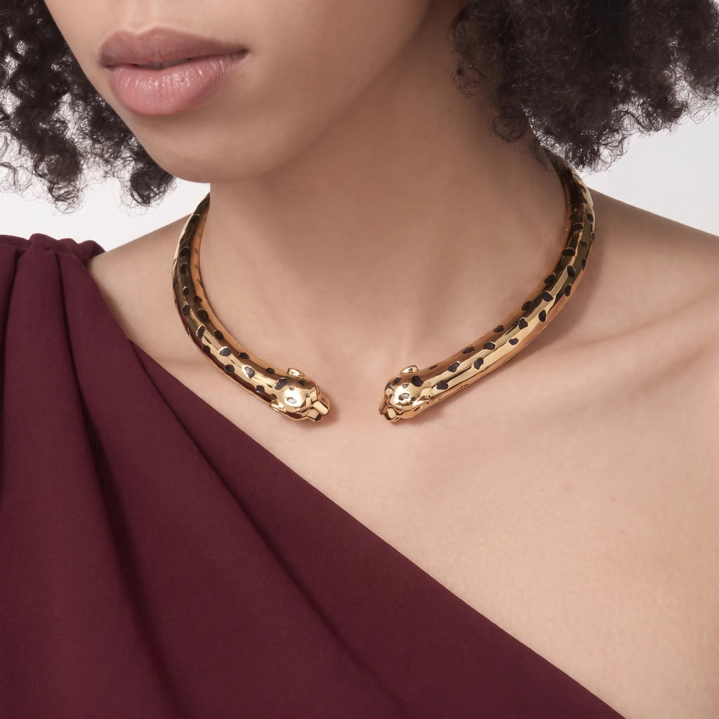 Panthère Articulated Spotted Torque Necklace