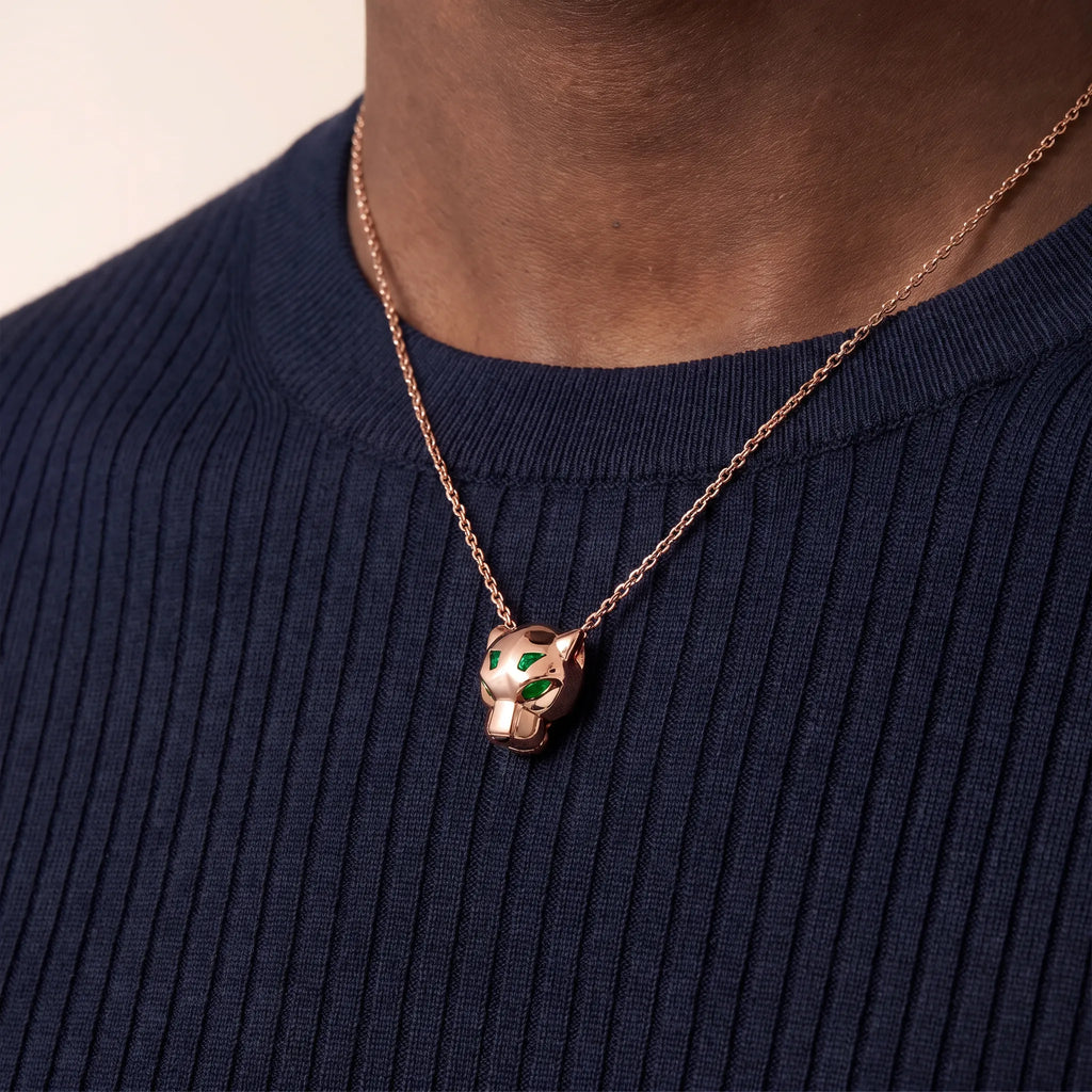 Panthère de Panther Head Pendant Necklace