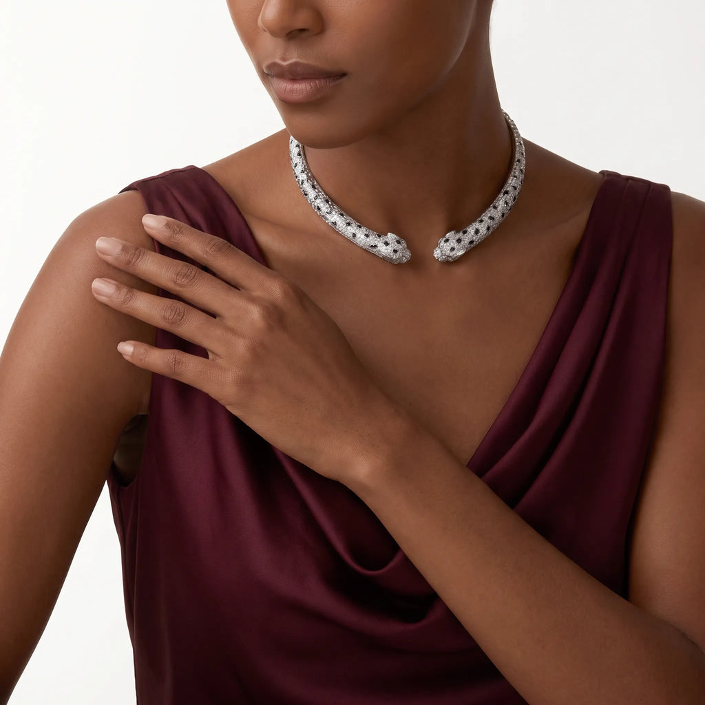 Panthère de Twin Head Torque Necklace