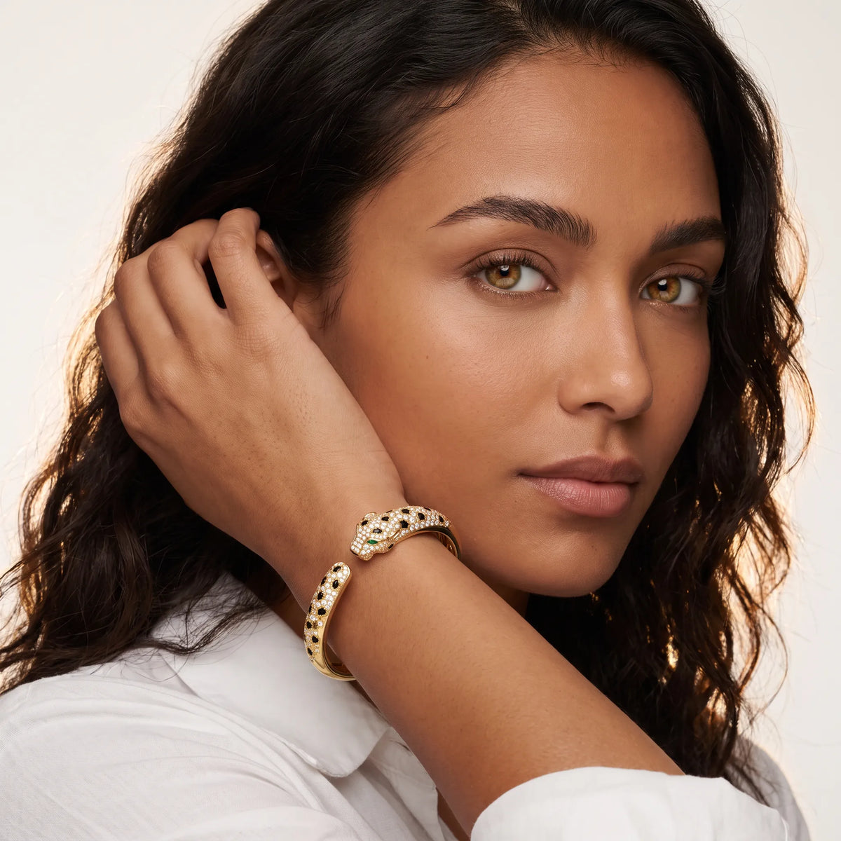Panthere de Velours Spotted Pavé Bangle