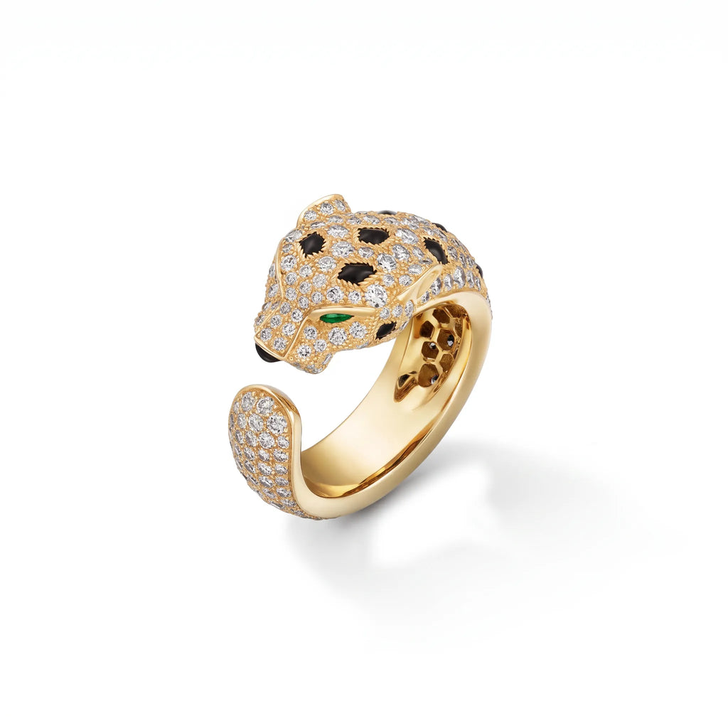 Panthère Medium Half Pavé Statement Ring