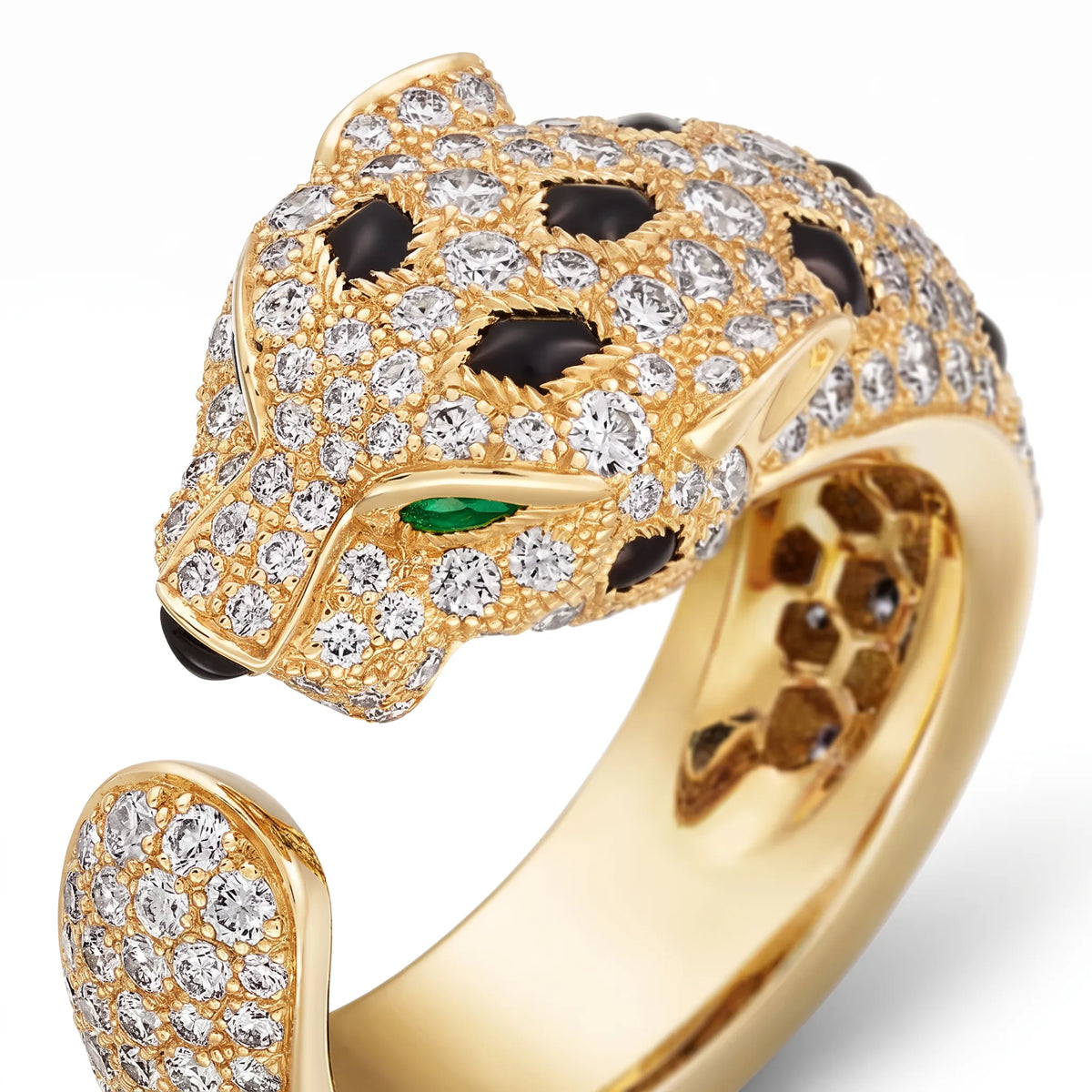 Panthère Medium Half Pavé Statement Ring