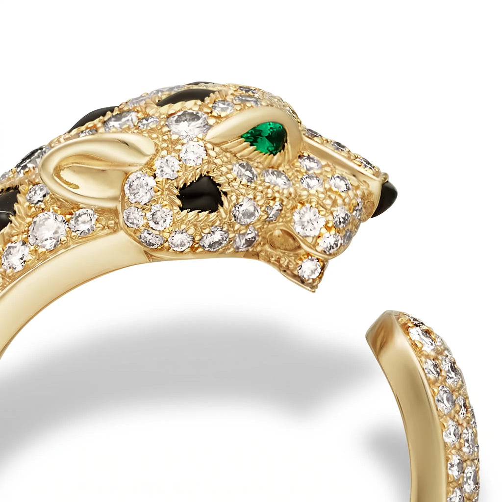 Panthère Medium Half Pavé Statement Ring