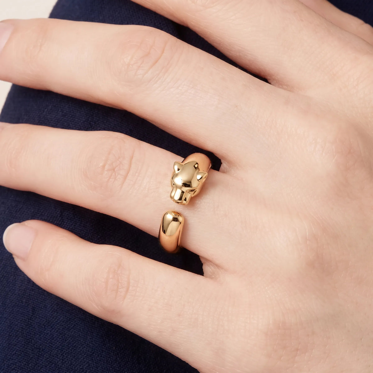 Panthère Petite Head Open Wrap Ring