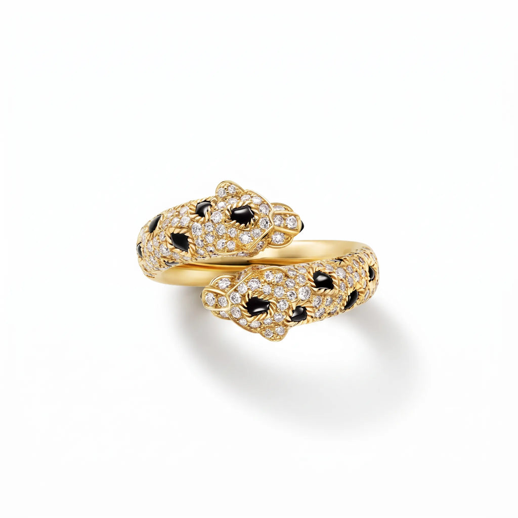 Panthère Semi Pavé Dual Head Ring