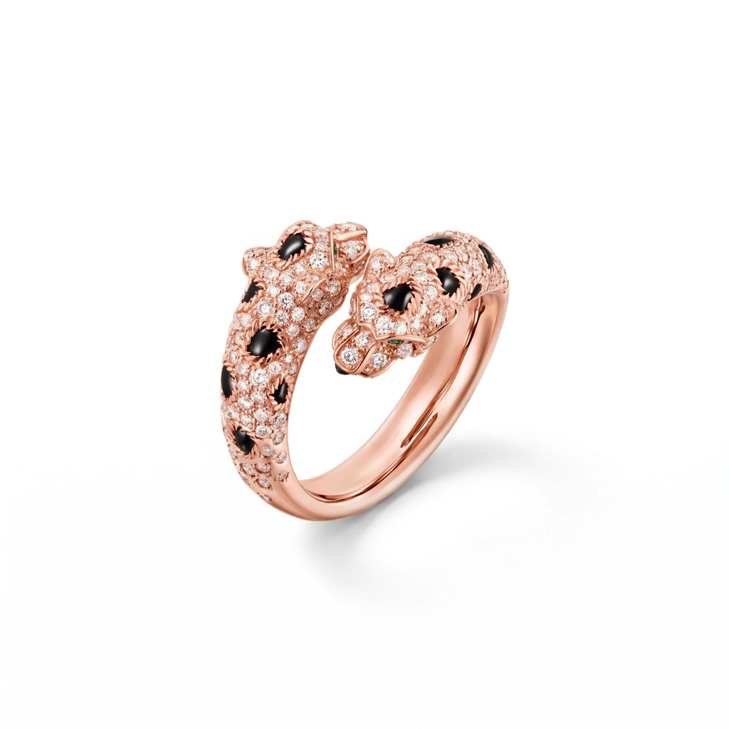 Panthère Semi Pavé Dual Head Ring