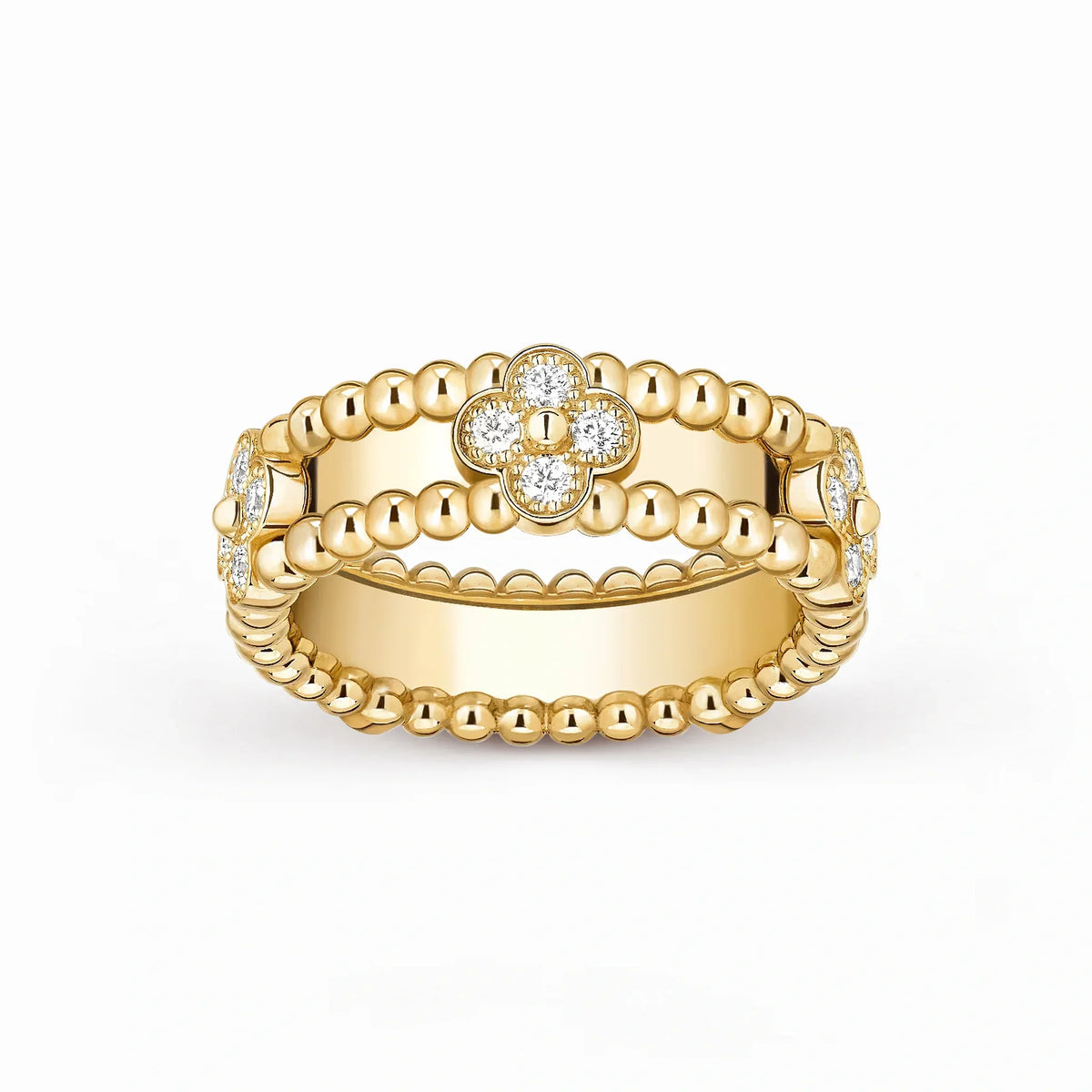 Perlee Clovers Duo Pavé Ring