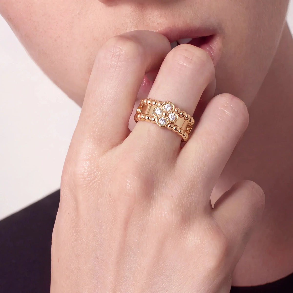 Perlee Clovers Duo Pavé Ring