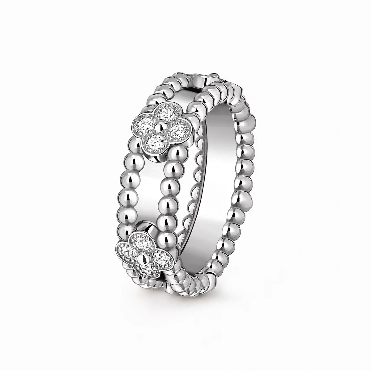 Perlee Clovers Duo Pavé Ring