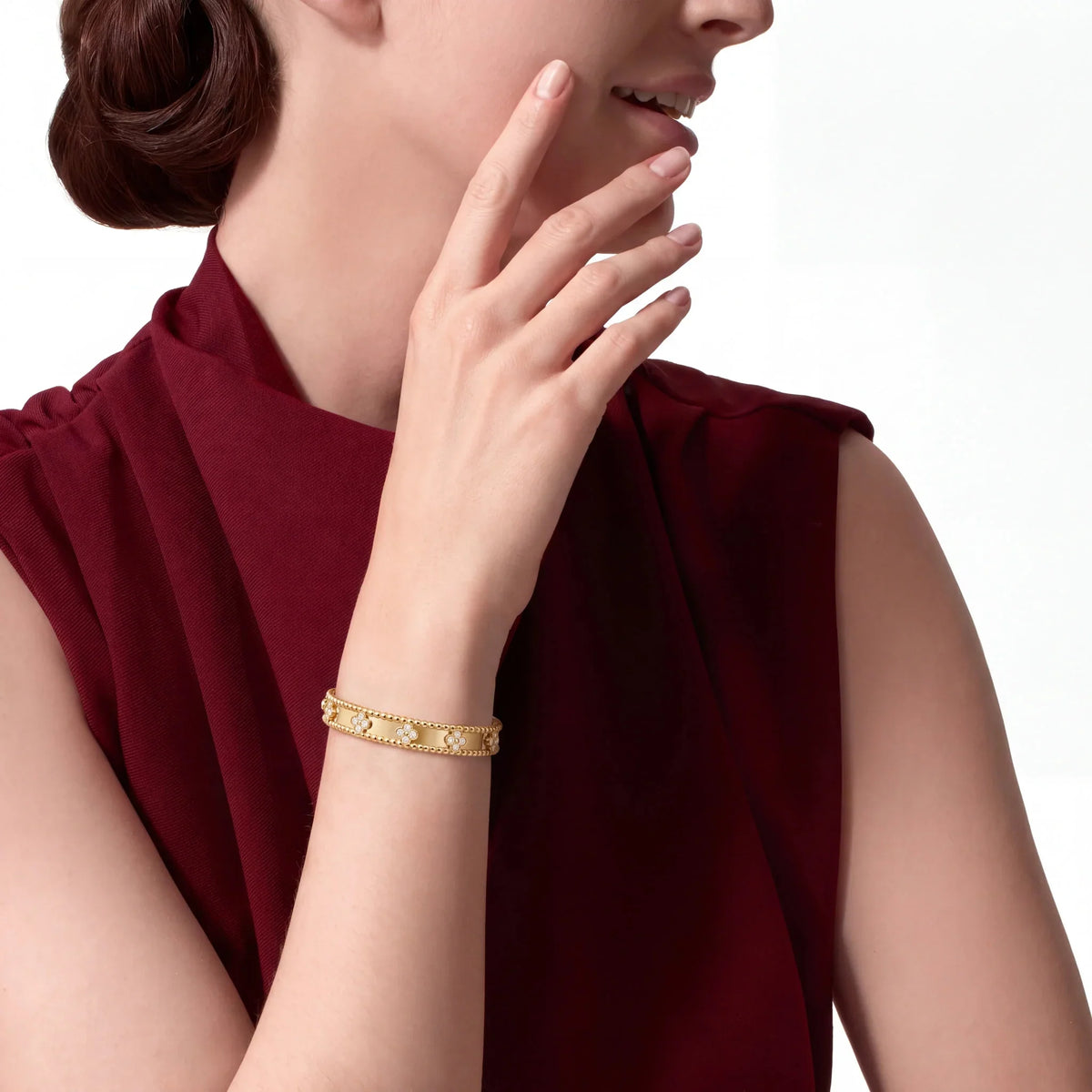 Perlee Clovers Slim Stackable Bangle