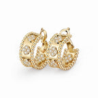 Perlee Clovers Sparkling Clover Hoop Earrings