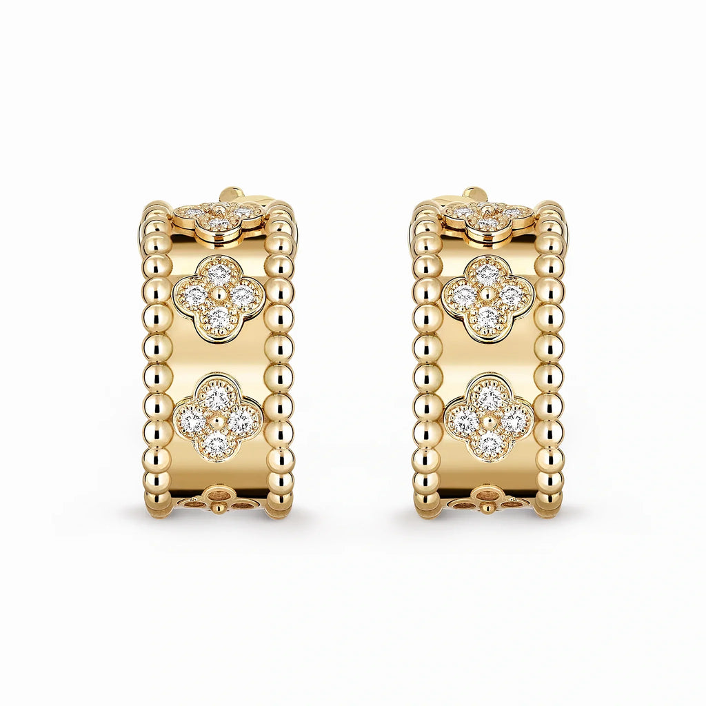 Perlee Clovers Sparkling Clover Hoop Earrings