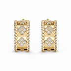 Perlee Clovers Sparkling Clover Hoop Earrings