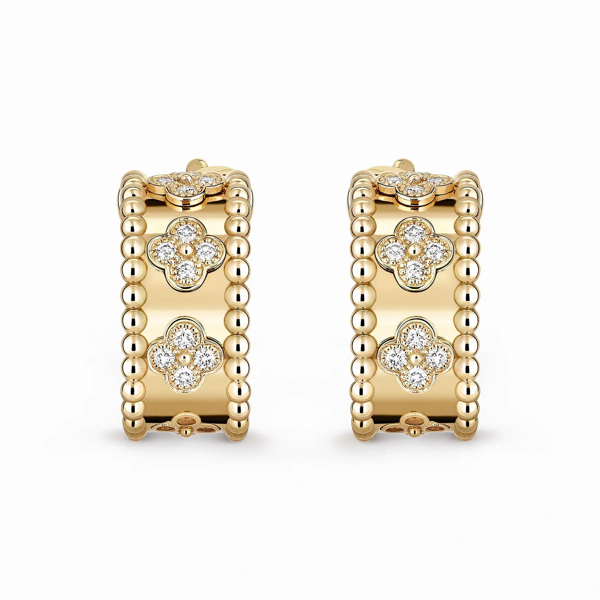 Perlee Clovers Sparkling Clover Hoop Earrings
