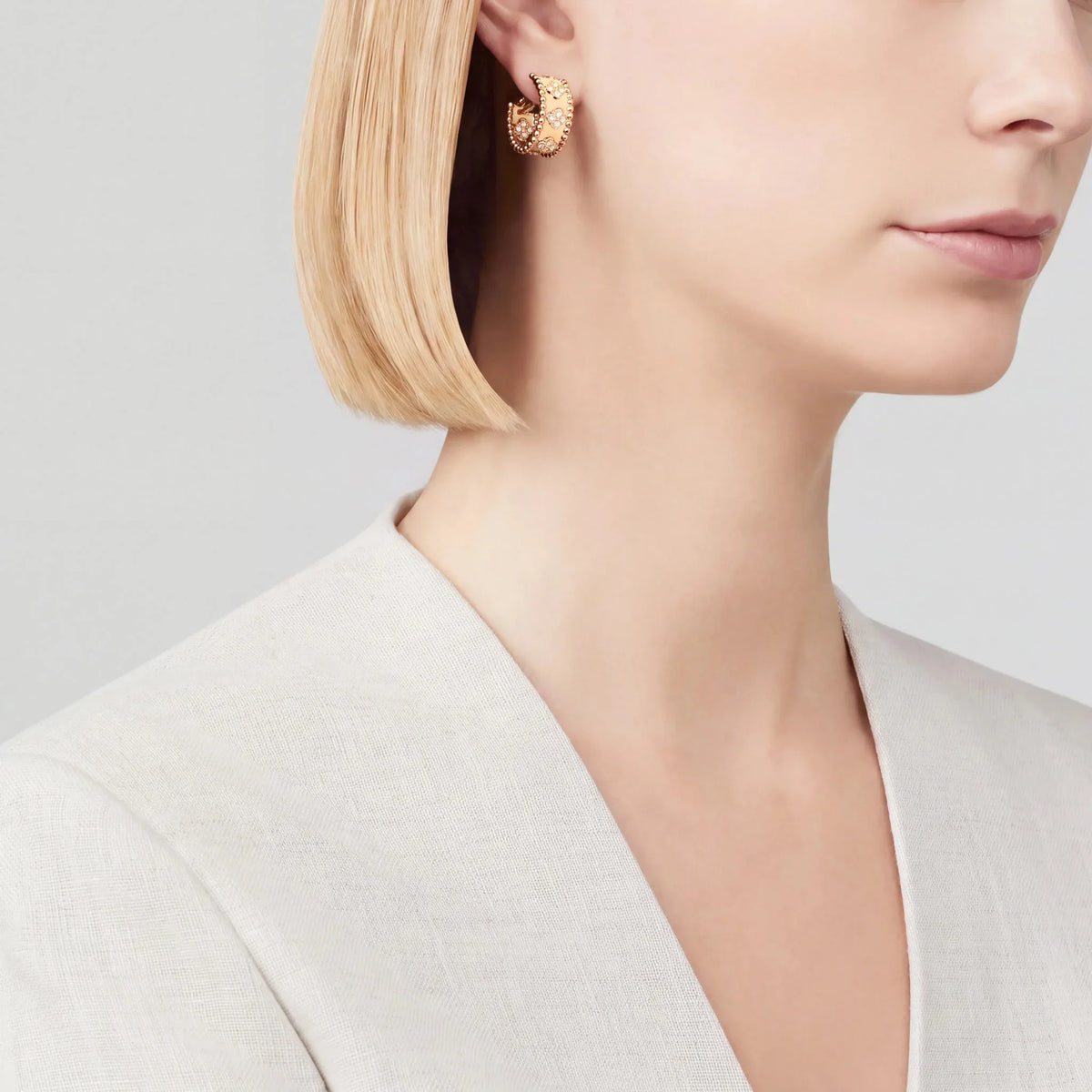 Perlee Clovers Sparkling Clover Hoop Earrings