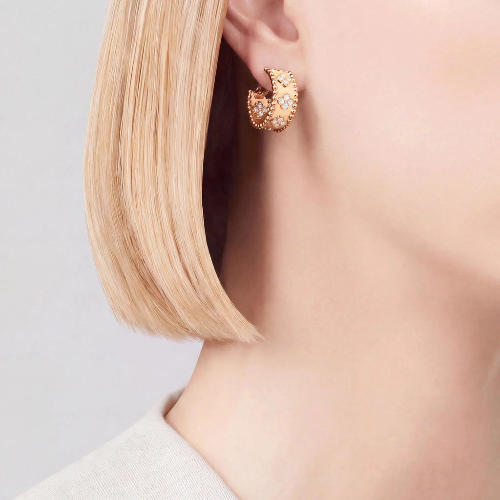 Perlee Clovers Sparkling Clover Hoop Earrings