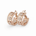 Perlee Clovers Sparkling Clover Hoop Earrings