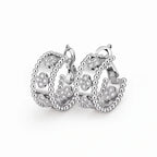 Perlee Clovers Sparkling Clover Hoop Earrings