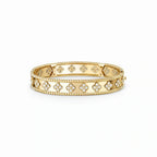 Perlee Clovers Wide Beaded Bangle