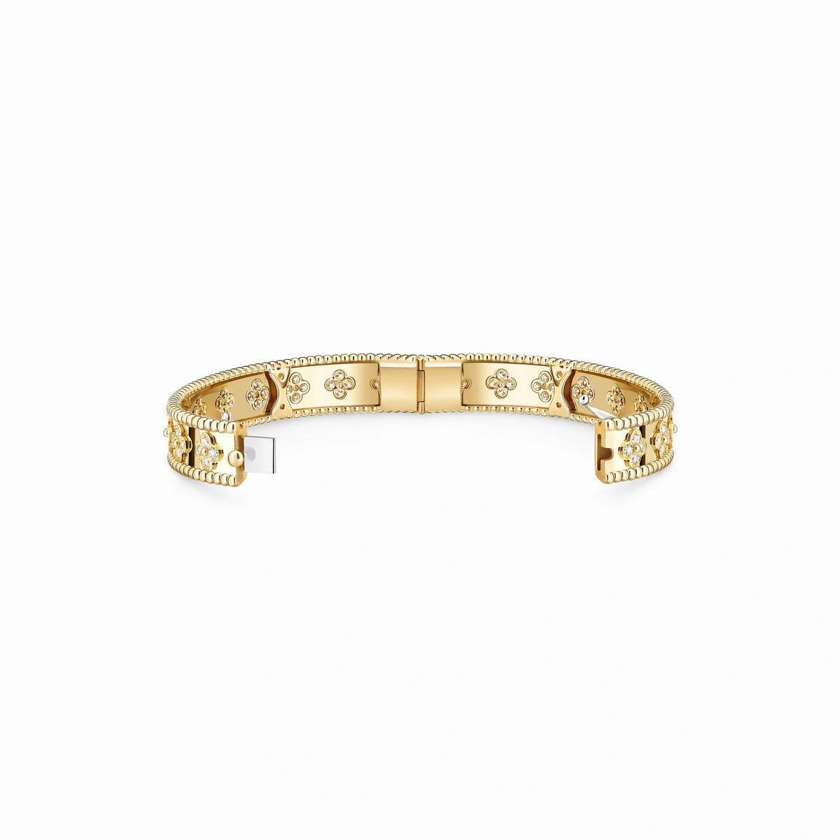 Perlee Clovers Wide Beaded Bangle