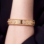 Perlee Clovers Wide Beaded Bangle