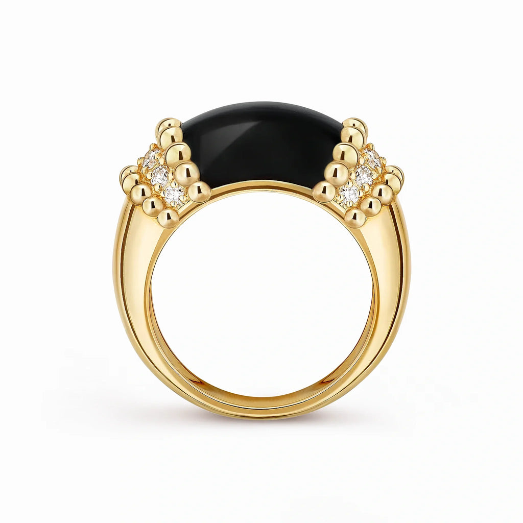 Perlee Couleurs Noire Beaded Ring