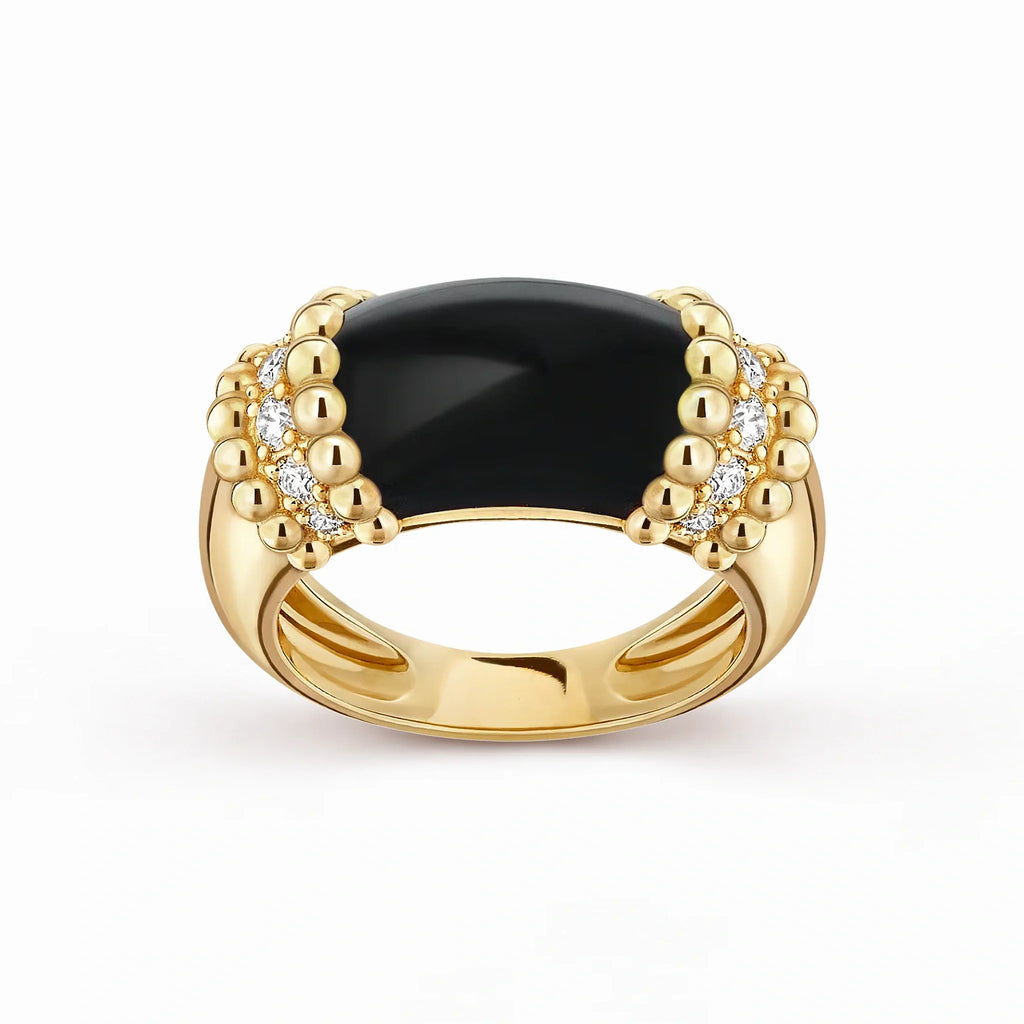 Perlee Couleurs Noire Beaded Ring