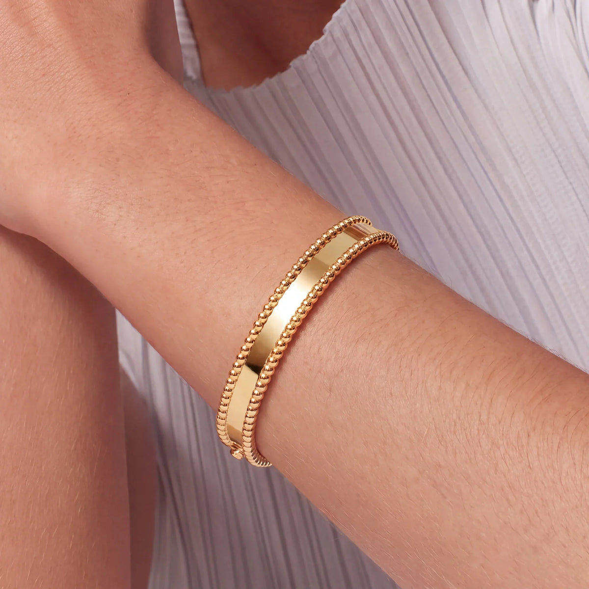 Perlee Double Beaded Rim Bangle