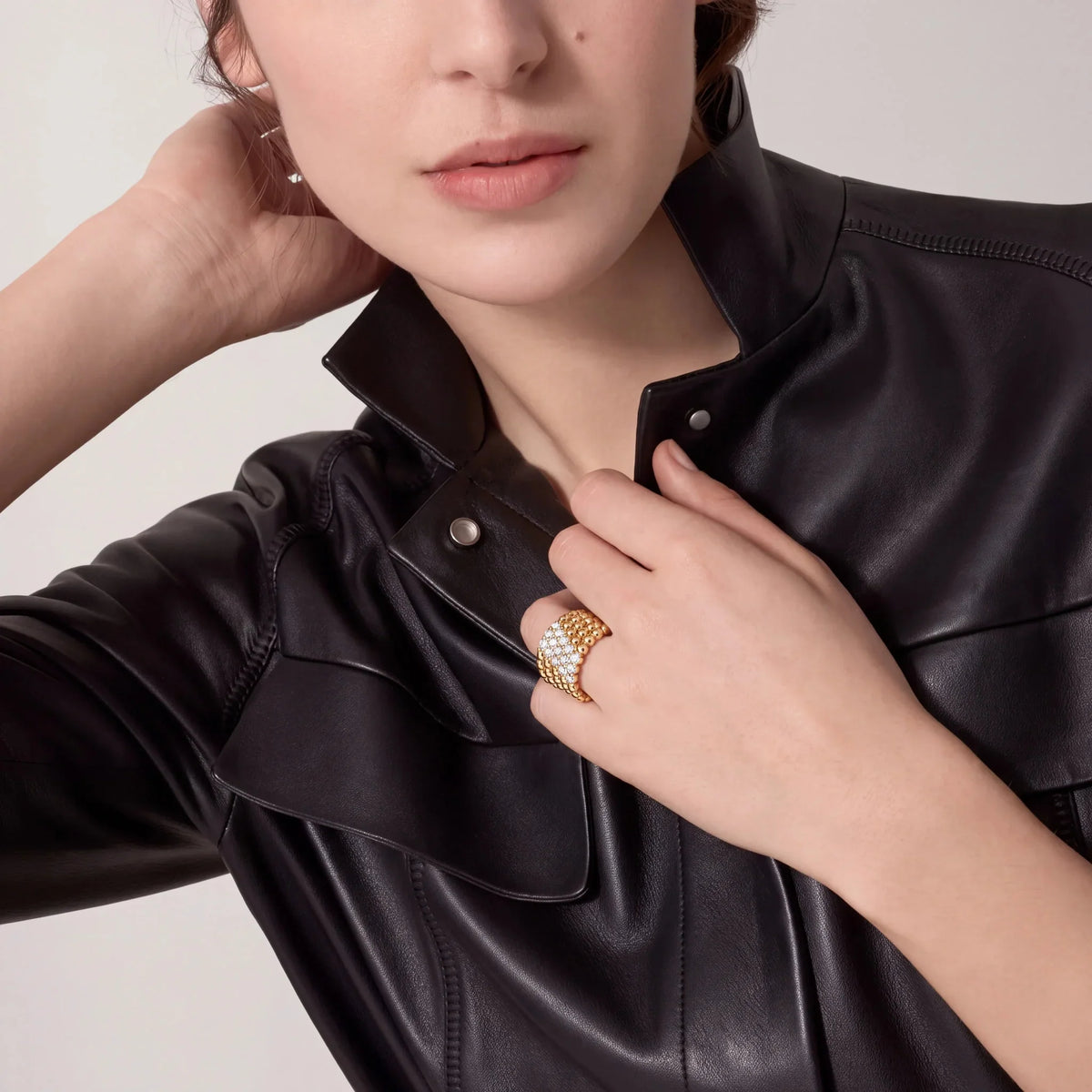 Perlee Radiance Pavé Beaded Ring