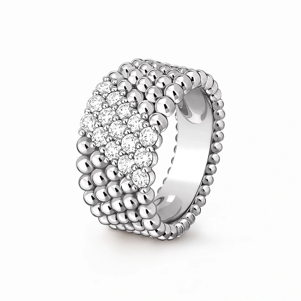 Perlee Radiance Pavé Beaded Ring