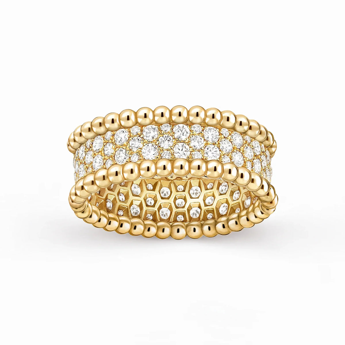 Perlee Radiant Wide Beaded Ring