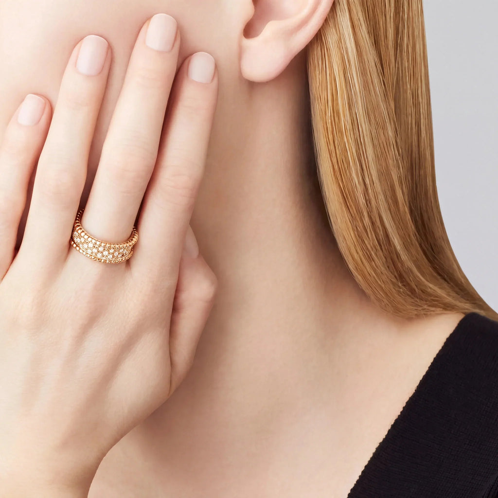 Perlee Radiant Wide Beaded Ring