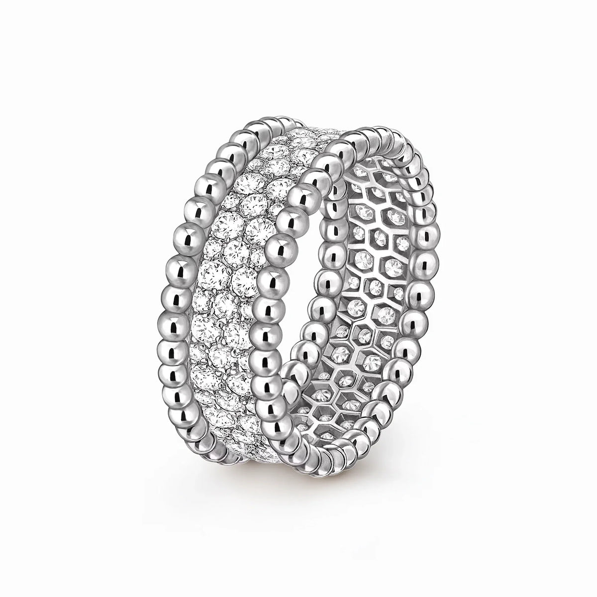 Perlee Radiant Wide Beaded Ring