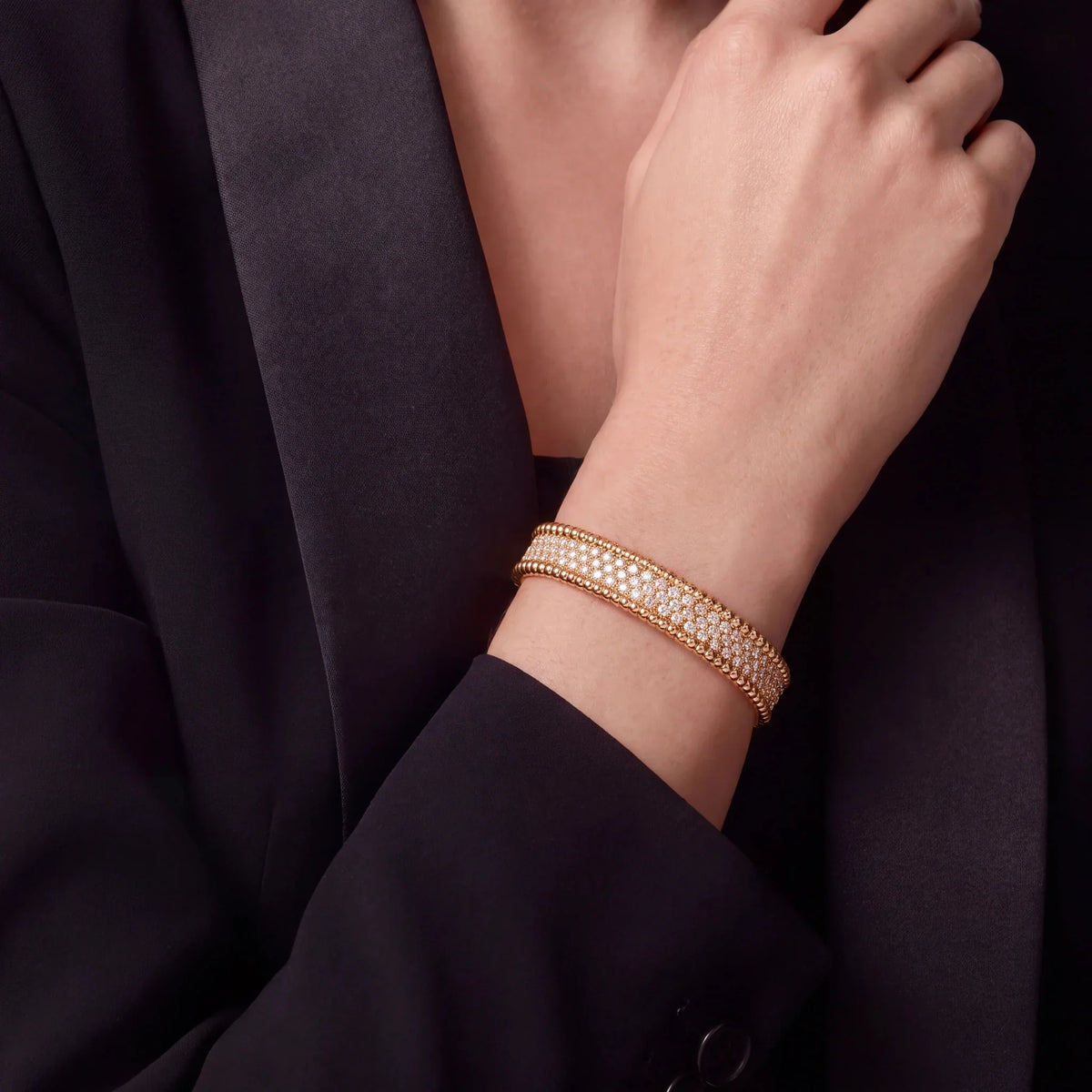 Perlee Radiant Wide Pavé Bangle